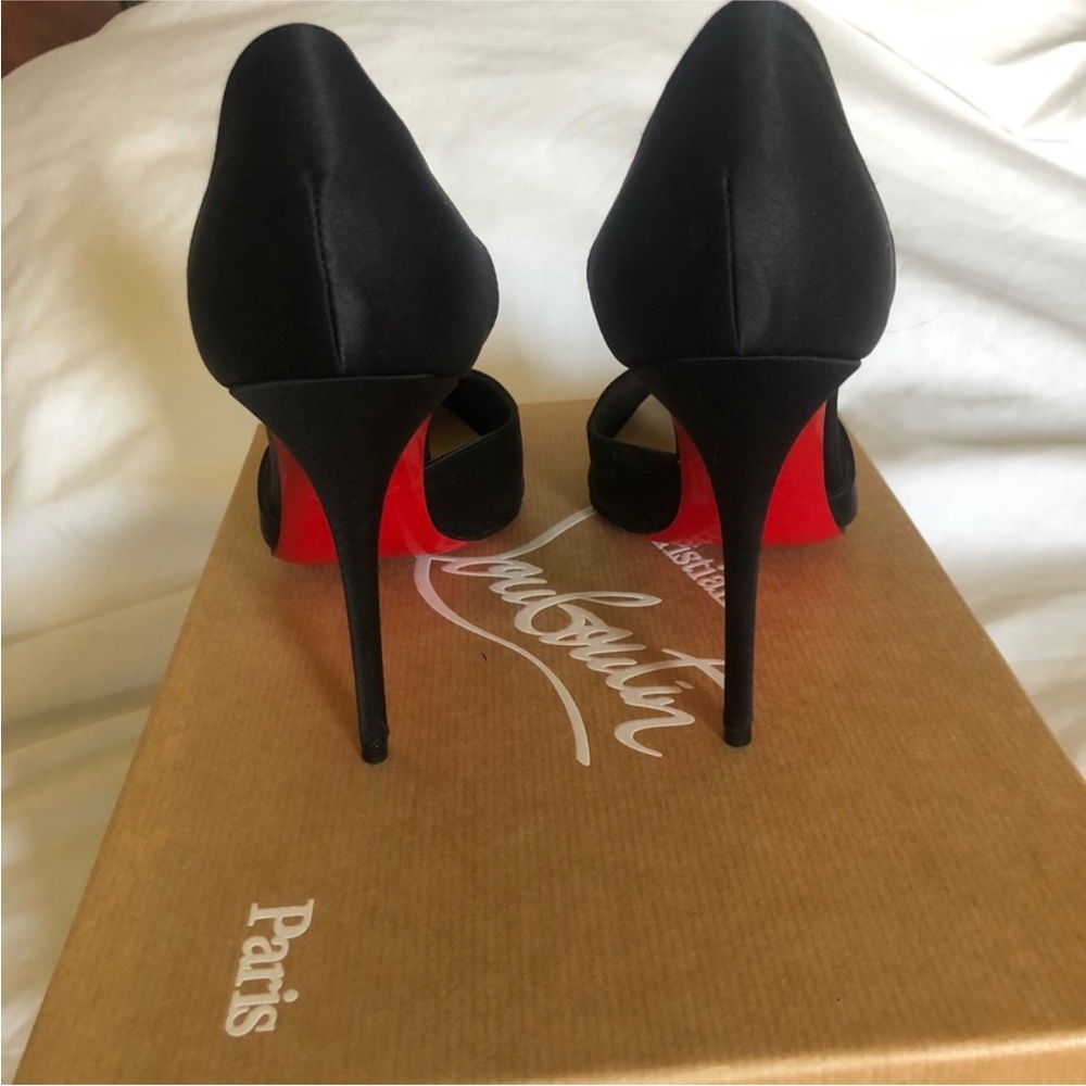Christian Louboutin Black Heels with Silver Accents - Picture 2 of 8